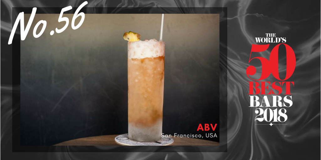50BestBars's tweet photo. San Francisco’s ABV takes the No.56 spot. #Worlds50BestBars @abv_sf https://t.co/j95dZD1v0X