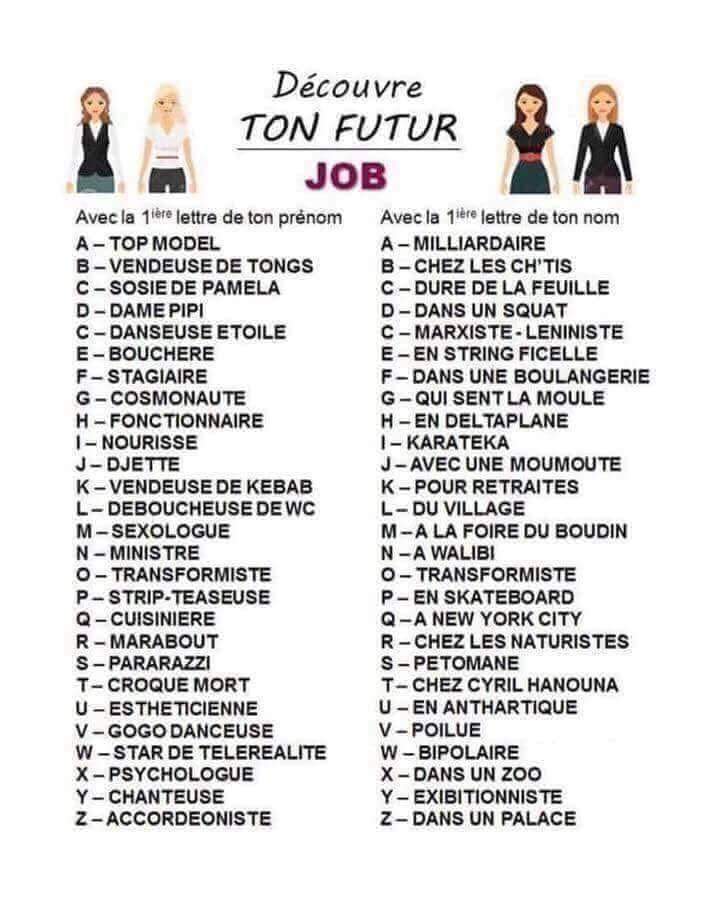 #humour du soir #ligue_des_optimistes 
Fin de semaine 😊
Fin du boulot, ouf !!
Et si lundi on changeait de travail ? 😉
Moi je serai sexologue à la foire du boudin 😁😂😂😂
Et vous ?