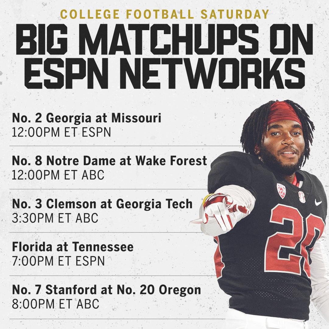 espn's tweet image. Saturday is looking pretty good.