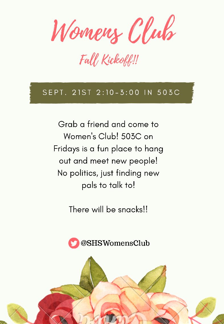 SHSWomensClub's tweet photo. TODAYS THE DAY!! 💓🌸 The officers are so excited to see you ladies and get this show on the road!!! https://t.co/Sa5U2UL7xT