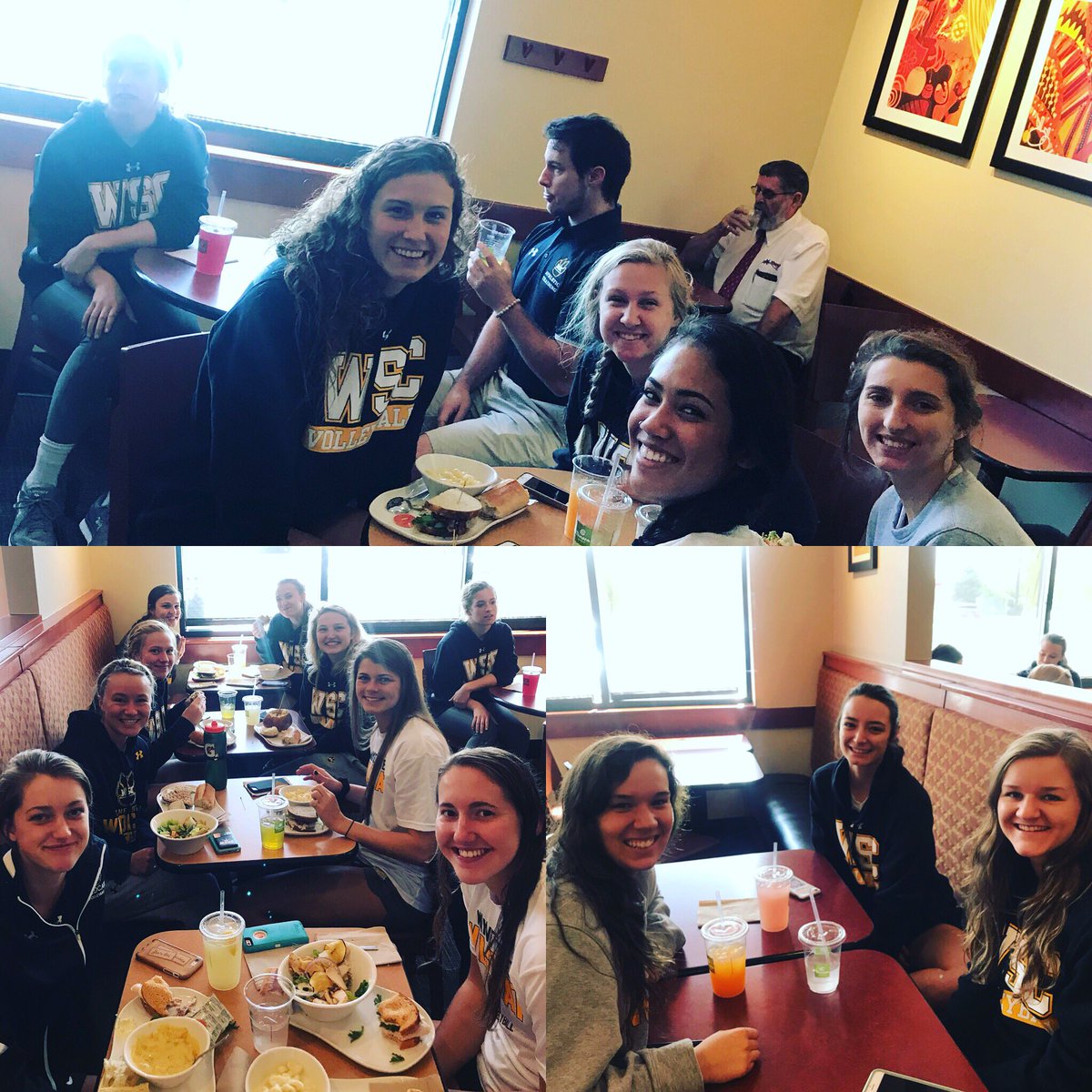 WSCWildcatVB's tweet photo. Game day lunch is the BEST lunch! Cats take on UIU at 6:00pm tonight and WSU tomorrow at 4:00pm. #ThreePB https://t.co/T7COnHnut1