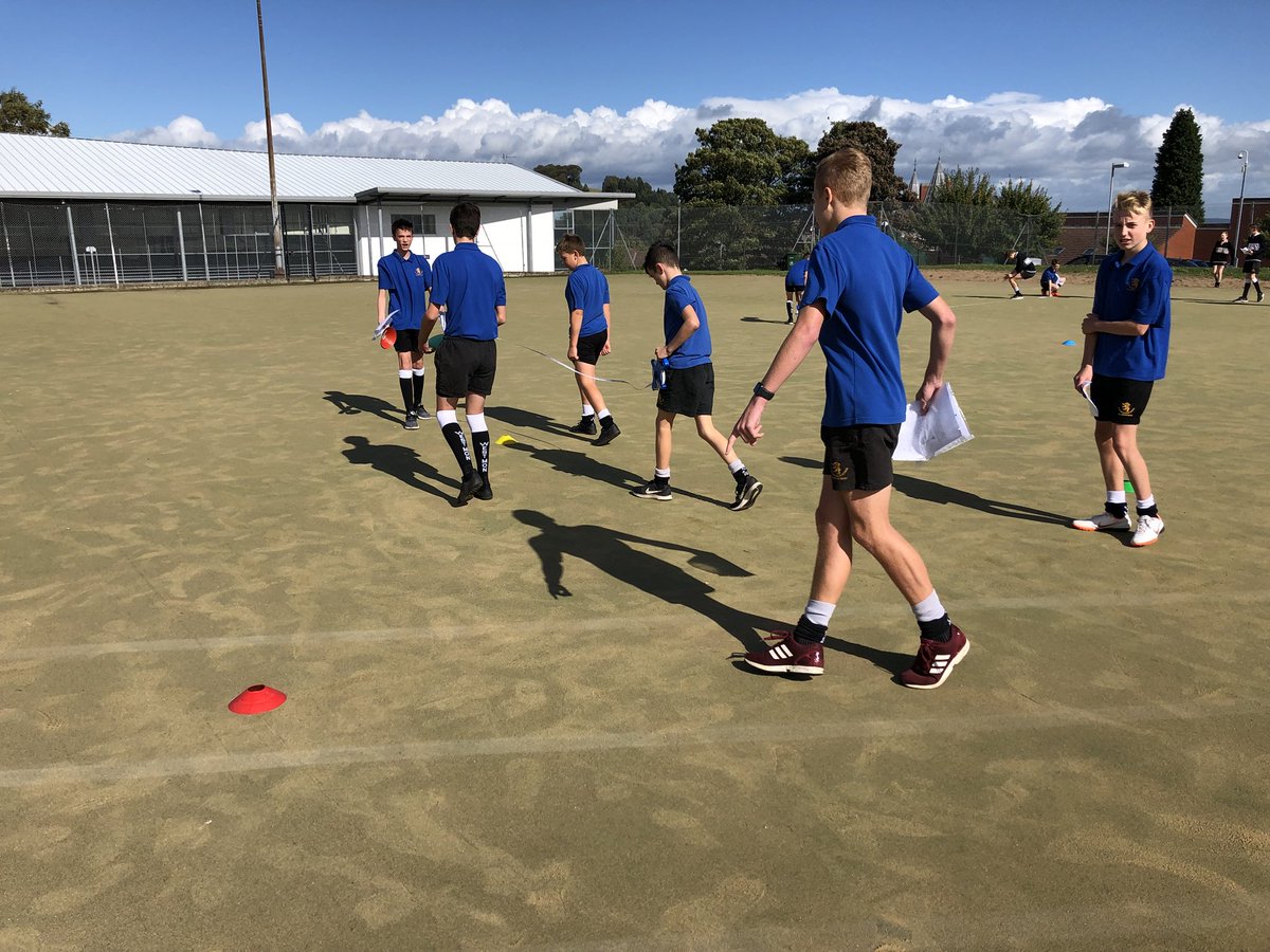 WestMonPE's tweet photo. Numeracy in PE. 9JM working together in groups setting out their measurements for the Illinois Agility Test this afternoon. #NumeracyInPE @wms1898 https://t.co/lDMyVDYfmC