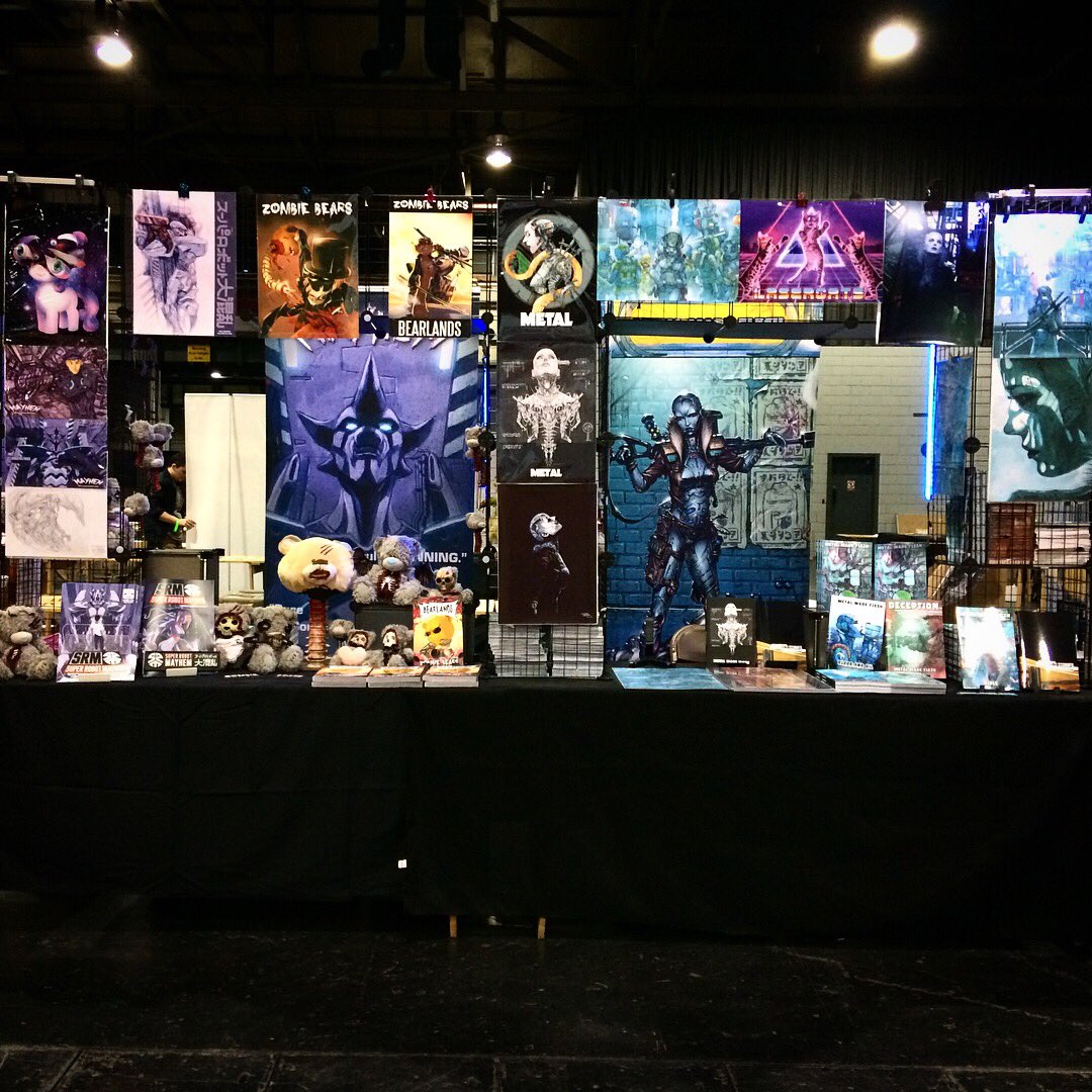 SubvrsivComics's tweet photo. All set up and ready for MCM Scotland #mcmscotland2018 #comicvillage #thebearsarebackintown #subversivecomics #metalmadeflesh #superrobotmayhem https://t.co/JqZYrb3rNg
