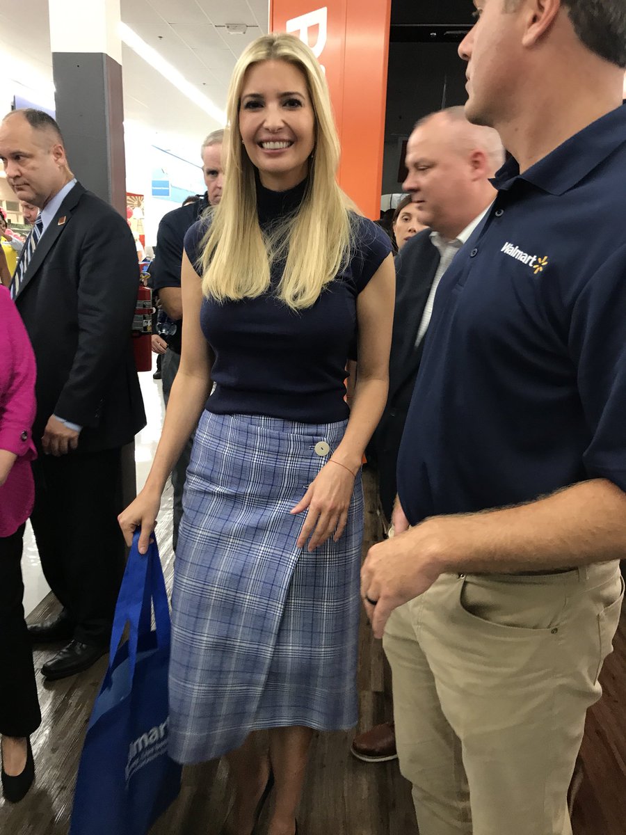 VanessaBrownTV's tweet photo. #IvankaTrump was asked, “have you ever been to a Walmart before?” Her answer, “yes, of course!” @NBCDFW #Mesquite https://t.co/fR74SfRL6x
