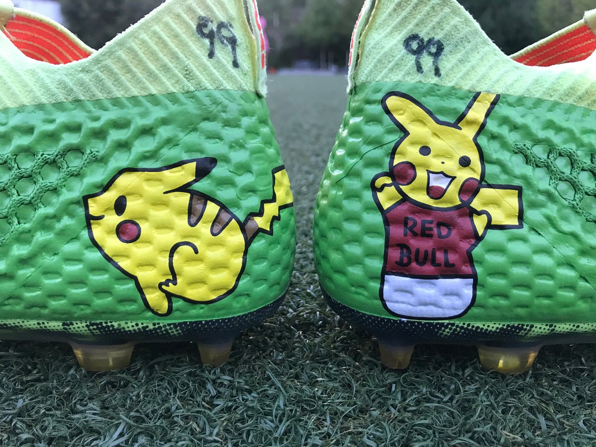 MLS's tweet photo. These boots are slick. 👌

@NewYorkRedBulls  will wear custom cleats designed by pediatric cancer patients: https://t.co/yEU4YfklZi 📸: #RBNY https://t.co/GzDxKc1D6N