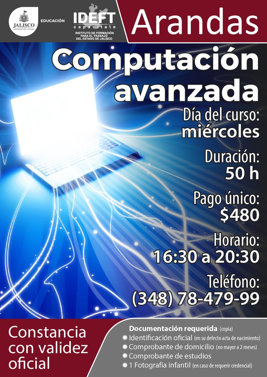 IdeftArandas's tweet image. ¿Ya te inscribiste? 🧐
No te quedes fuera!!!
Fecha limite de inscripción: 17 de Octubre
#CapacitaciónParaElTrabajo