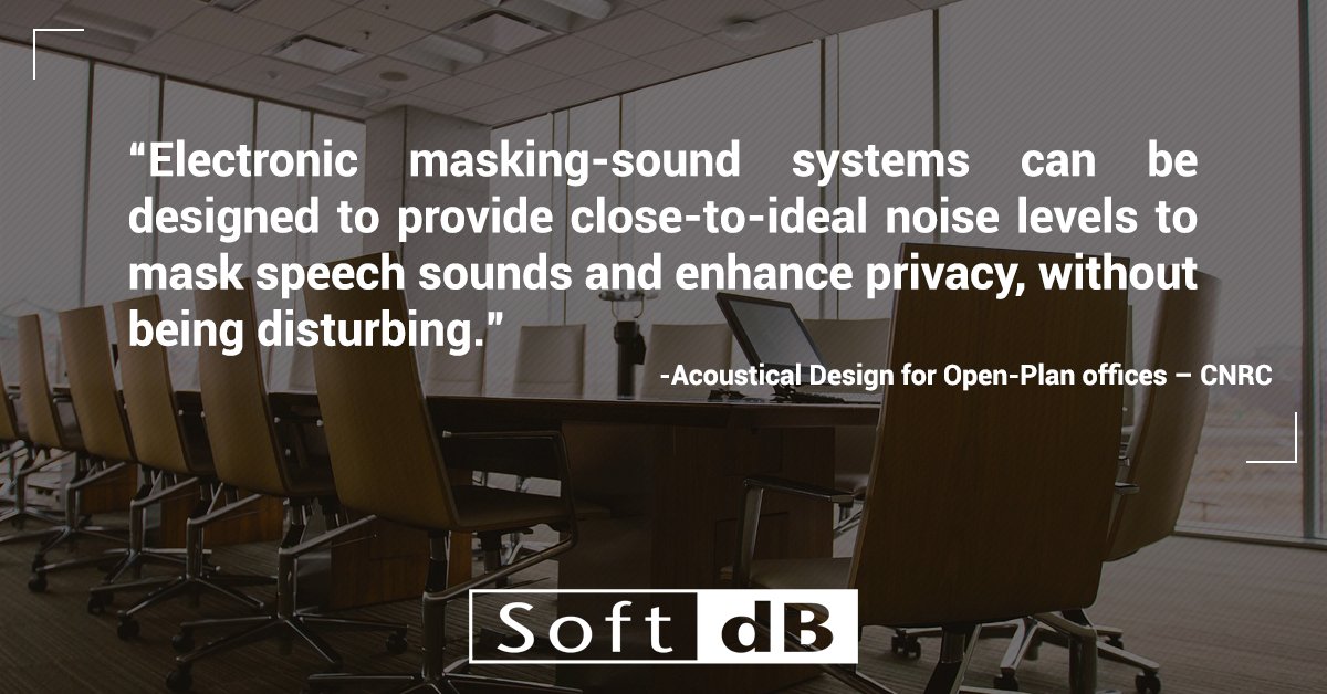 Learn more about the Soft dB Sound Masking System and its benefits here! : bit.ly/2tQn09Q #NoiseControl #OfficeAcoustics #SoundMasking #Workplace <a href="/NRC_CNRC/">NRC Canada</a> <a href="/CNRC_NRC/">CNRC</a>