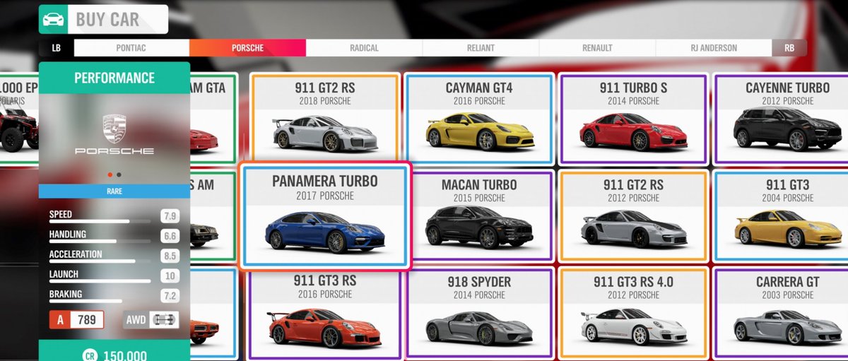 forza horizon 4 car list with prices