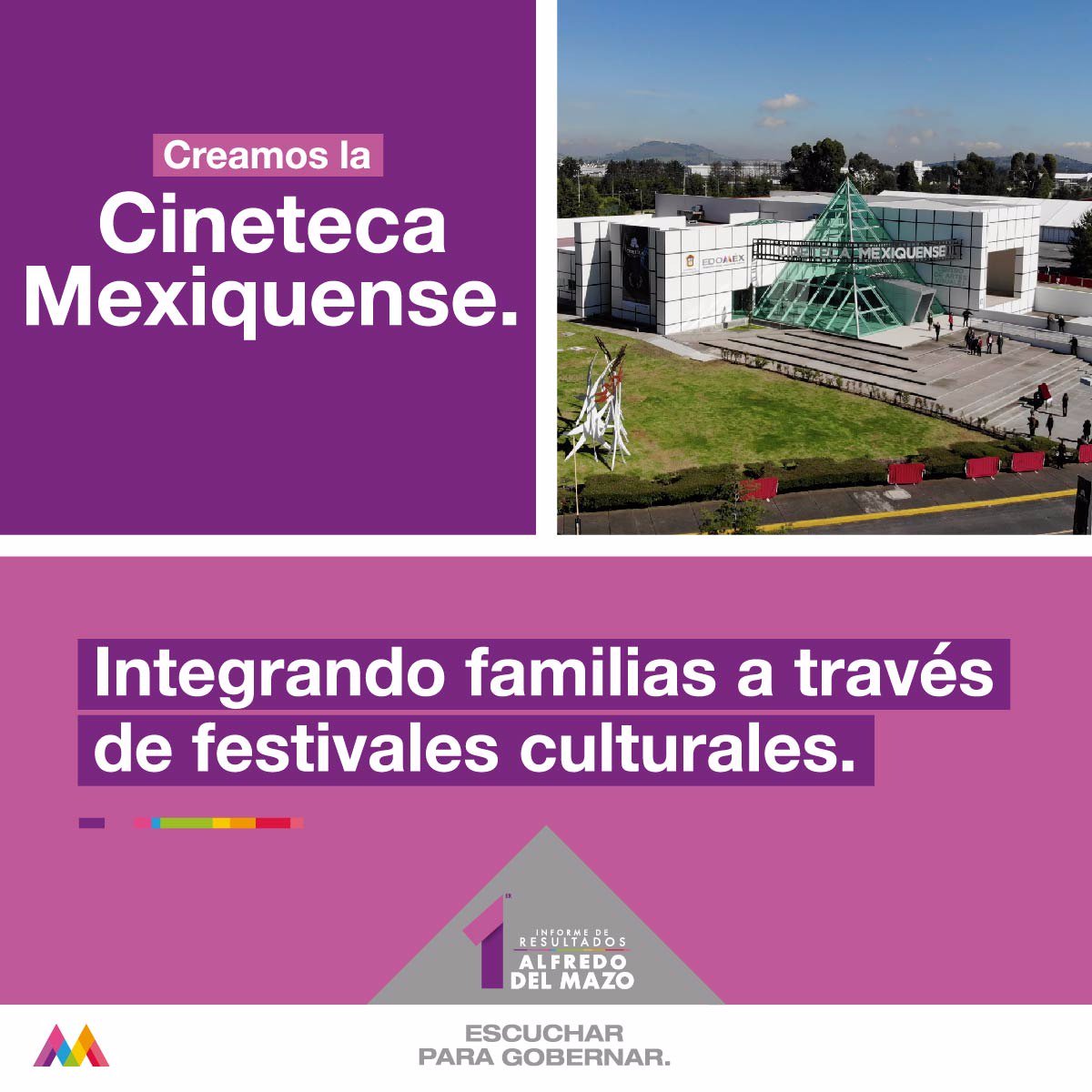 alfredodelmazo's tweet photo. La @CinetecaEdomex es un espacio moderno que fomenta la convivencia de las familias, al igual que los 42 festivales que celebramos durante este primer año en los que reunimos a más de 400 mil mexiquenses. #1erInformeEdoméx #EscucharParaGobernar https://t.co/43rR3pfSZH