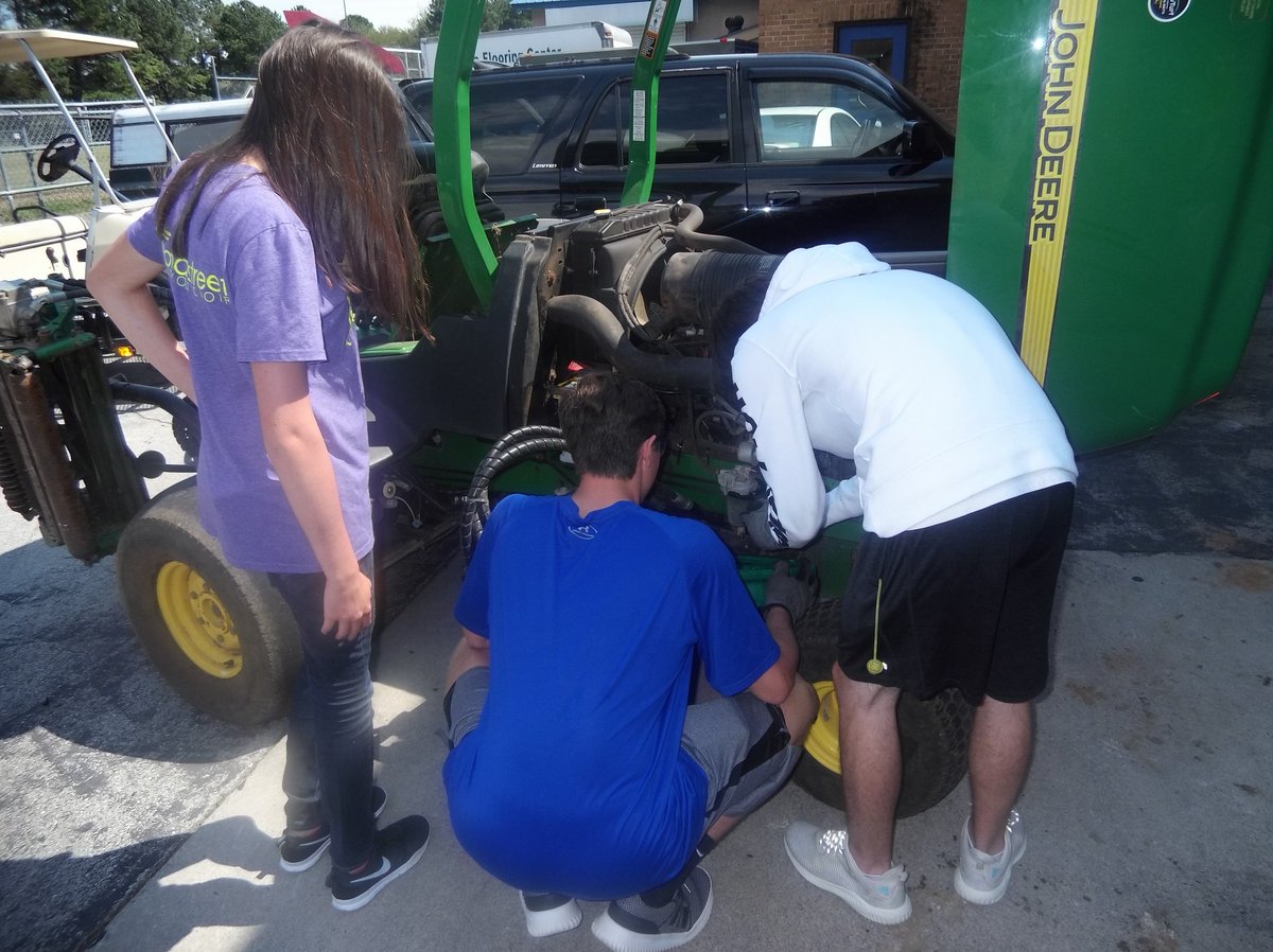 CHSAutomotive_'s tweet photo. What we do.... 
Sometimes nothing more than try to save our Athletic Department some funds by working on their field equipment @CHSCTE https://t.co/5dy6Mj8wva