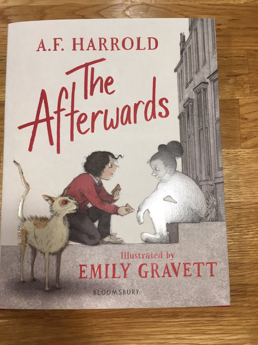 WOW just received the hardback version of The Afterwards by ⁦@afharrold⁩ stunning illustrations by #emilygravett thank you very much ⁦@KidsBloomsbury⁩