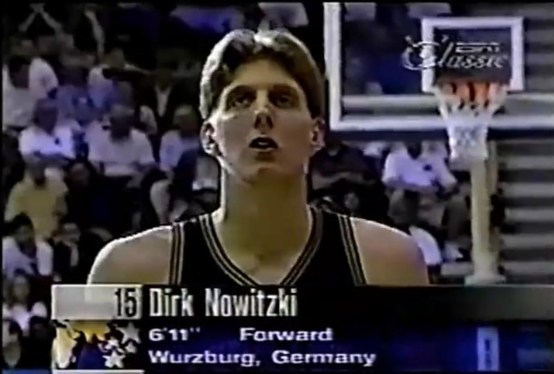 ficción Cordero Sede Micah Adams på Twitter: "Dirk Nowitzki ripped apart the United States in  the 1998 Nike Hoop Summit. 33 points, 14 rebounds and absolutely fantastic  hair. https://t.co/0V7VBIKxyQ" / Twitter