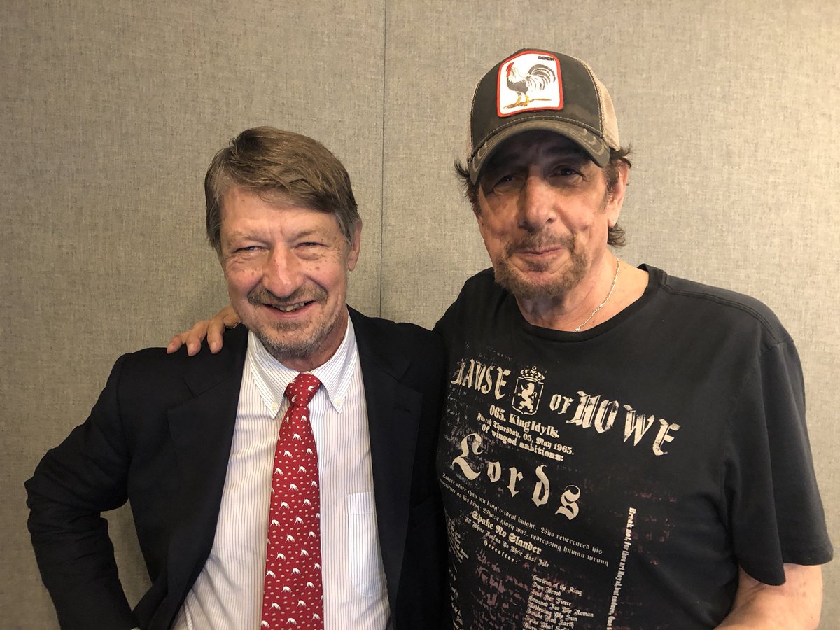 Peter_Tilden's tweet photo. Legendary muckraker P.J. O’Rourke joins us in-studio now on @KABCRadio to talk about his new book! @PJORourke #noneofmybusiness https://t.co/sheXGIZLik