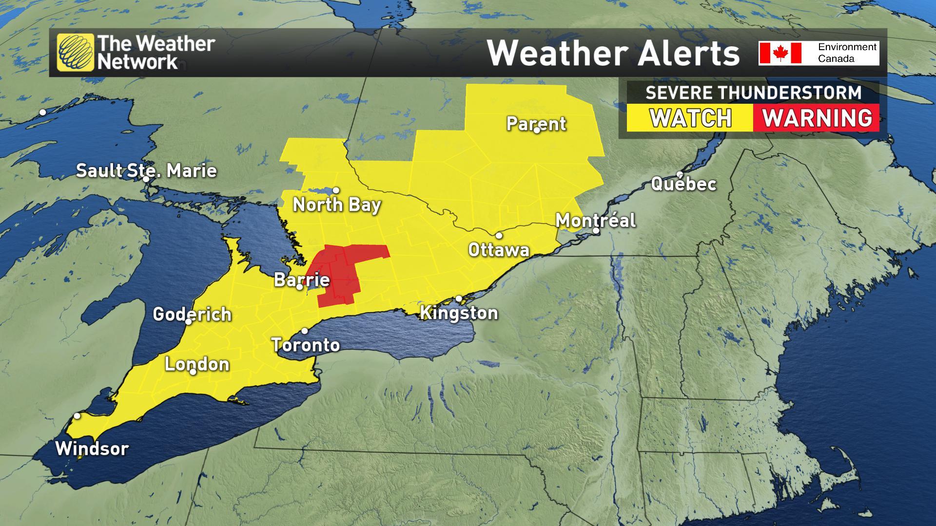 The Weather Network On Twitter Severe Thunderstorm Warning For