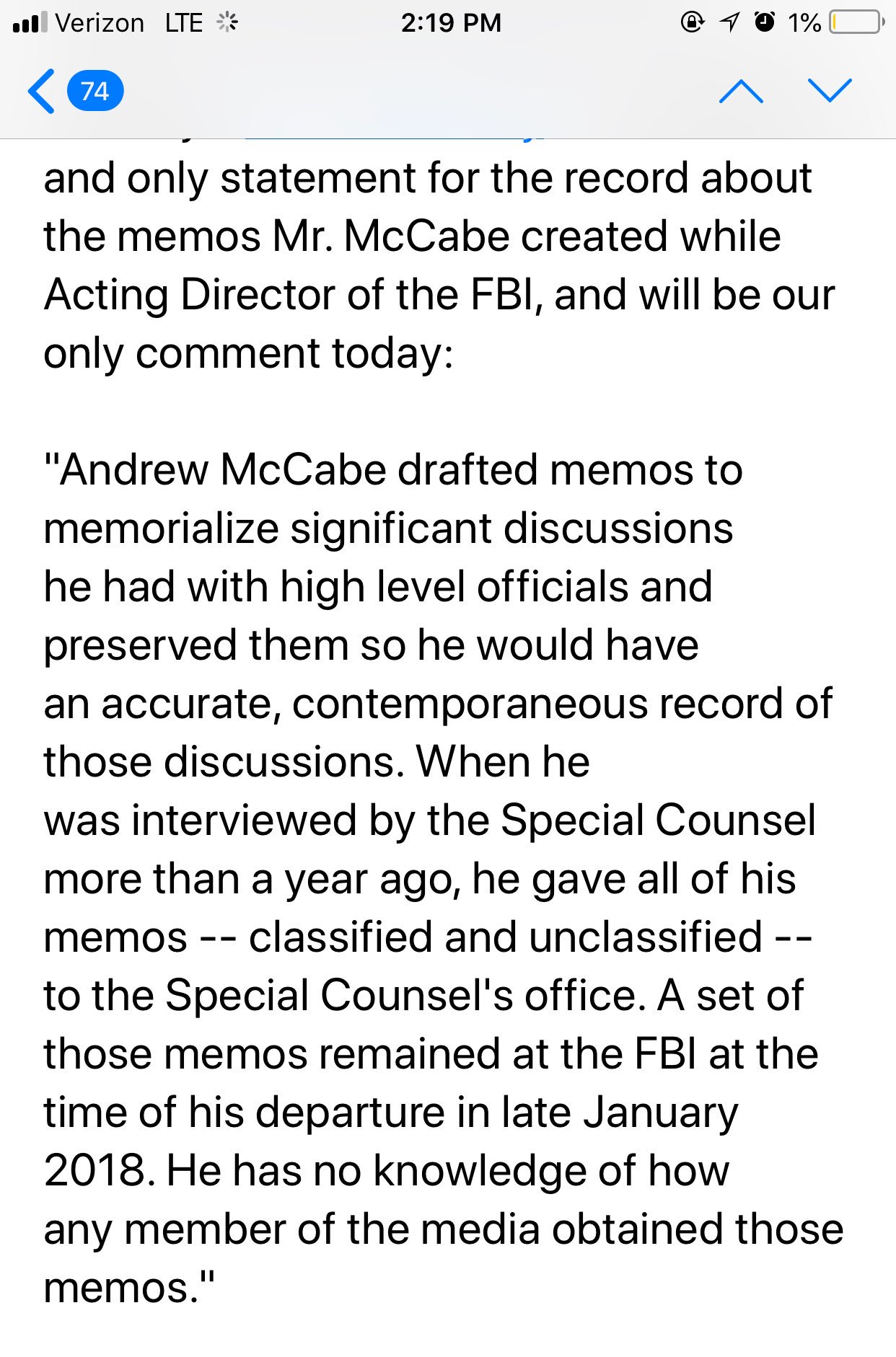 Kelly Cohen On Twitter Oh Wow Heres Andrew Mccabes Statement On The Nyt Rosenstein Story 