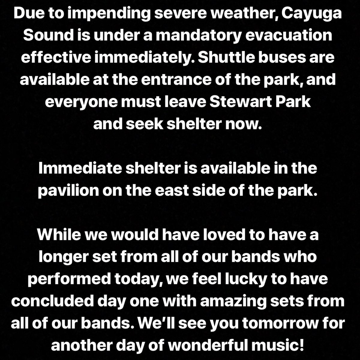 cayugasound's tweet photo. Thank you to everyone for a fabulous Day 1 at #CayugaSound https://t.co/IJ62uUwRAj