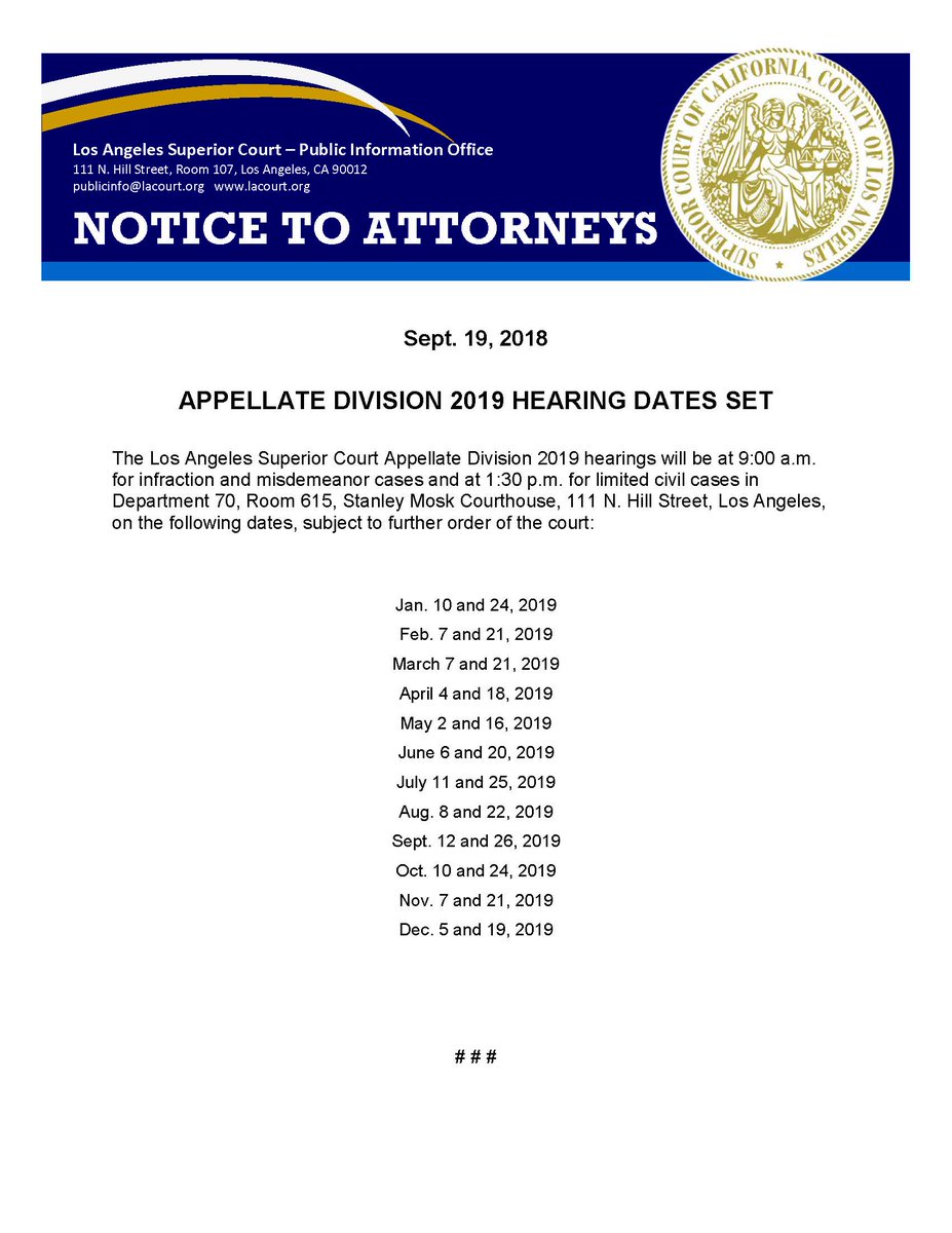 La Superior Court Appellate Division 2025