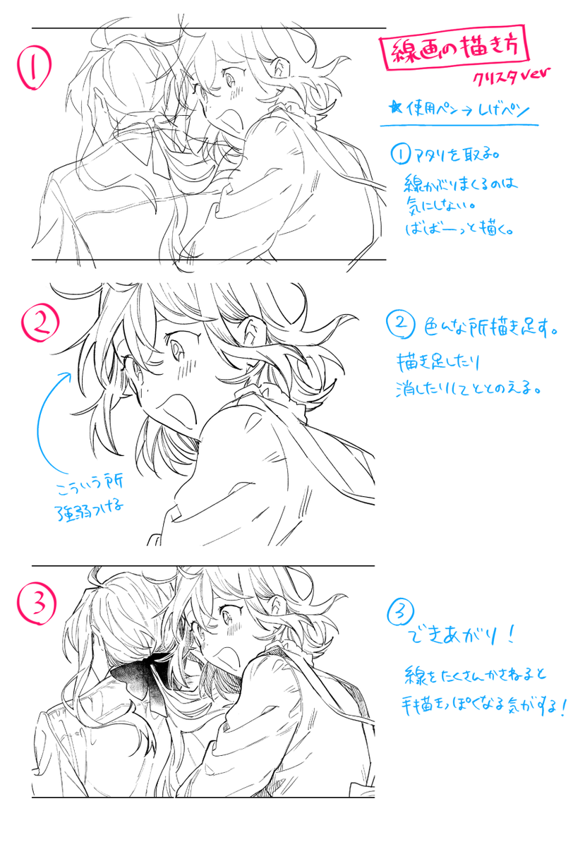 ペン入れのやり方 