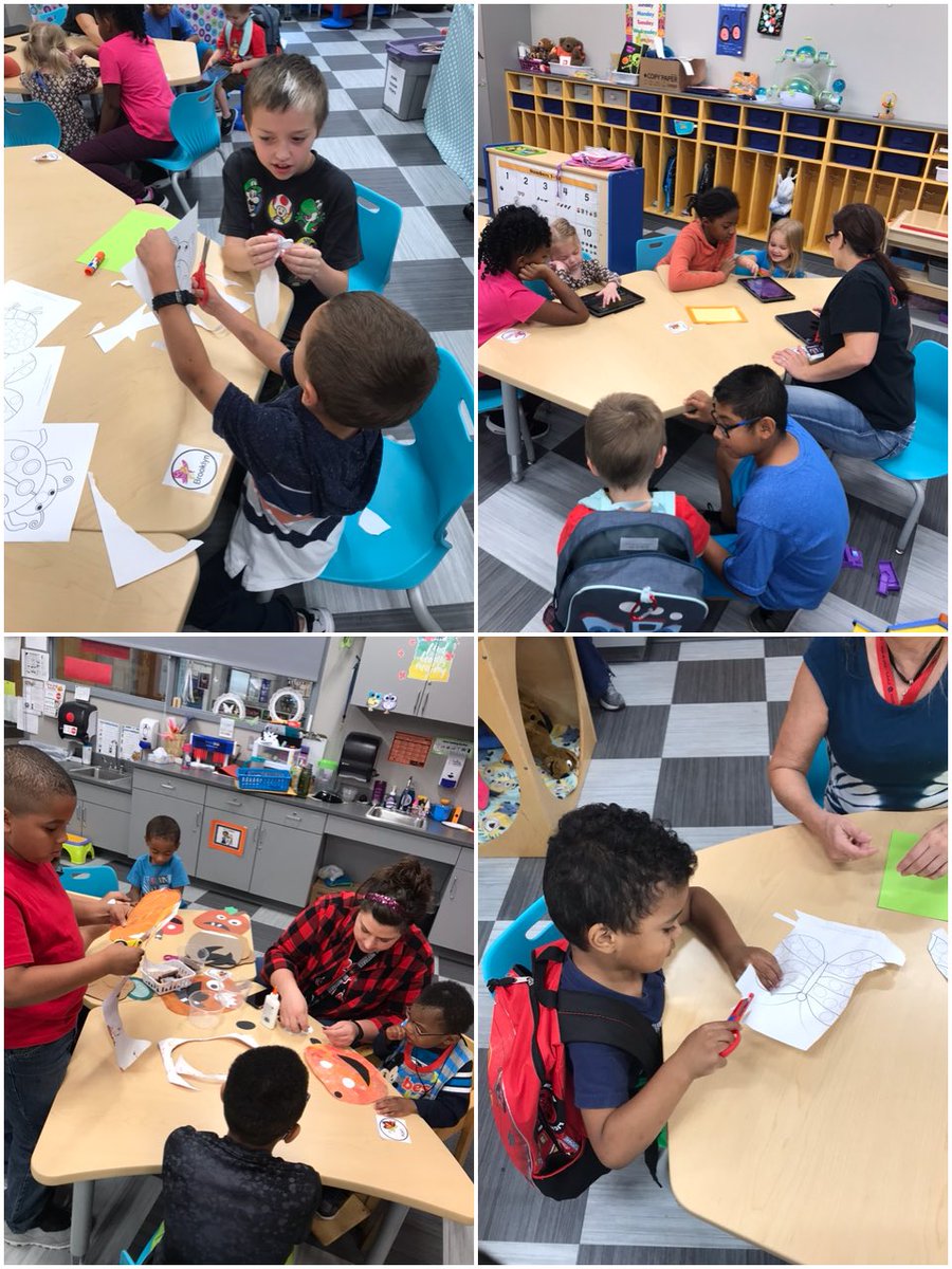 5th graders came down to help Ms. B’s preschoolers with their skill building time in centers! The 5th graders  were a big help!  #WeAreTPS #jardine501