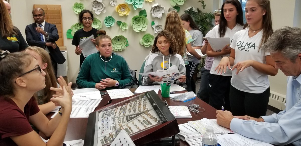 OLMA_NJ's tweet photo. OLMA juniors select and get sized for their #classrings! #Classof2020 #OLMATradition #RingMass https://t.co/2snloppXiO