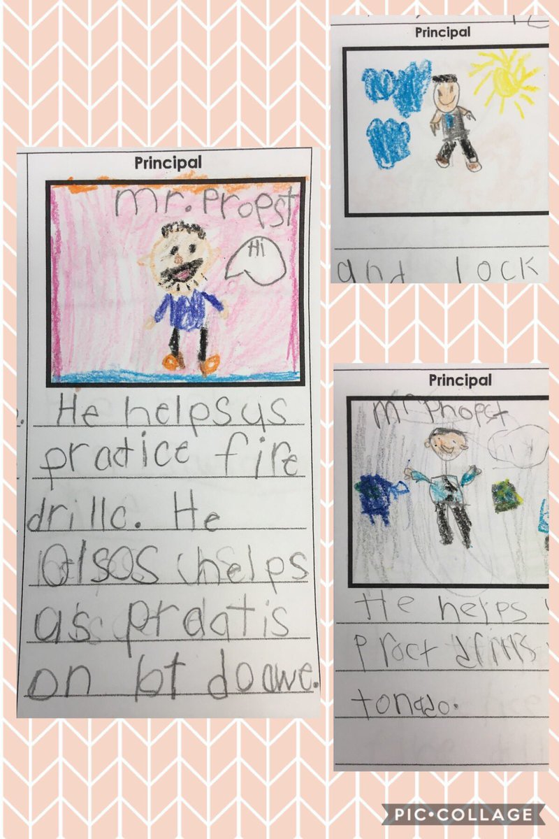 MrsPearson107's tweet photo. Talking about community helpers that keep us safe and today was all about principals!! Loved that Mr. Propst came in while the kiddos were working on these beauties. 😊 @SCESROARS @DWPropst #LightYourROAR #ShowYourBrilliance #firstgradecougars https://t.co/nkXXwoj7xC
