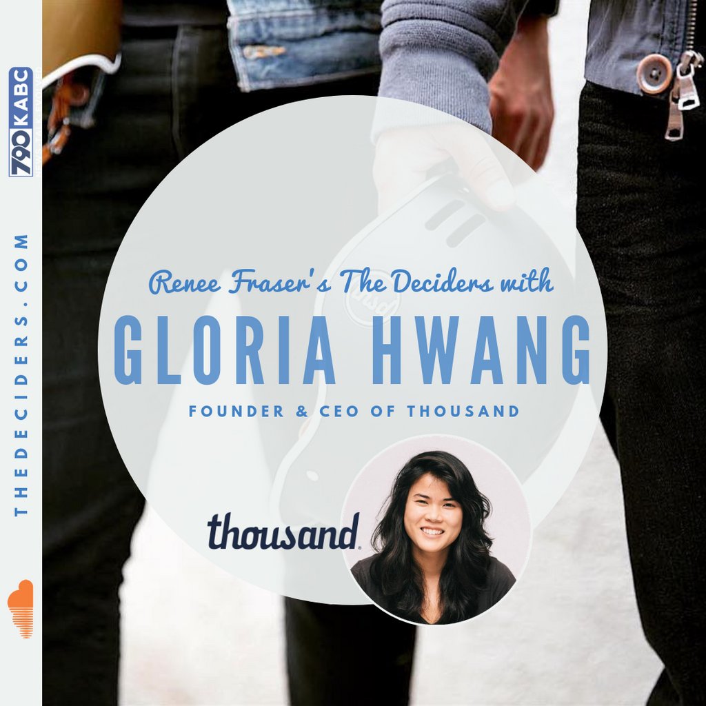 frasercom's tweet image. After losing a friend to a fatal bike accident, Gloria Hwang emptied her savings account and built @explorethousand a stylish, convenient, safe bike helmet. 🚴 Tune in tomorrow @ 5:30 pm on @KABCRadio @reneewfraser &amp;amp; The Deciders. #CoolHelmet #RideYourBike #CycleStyle #CycleGear