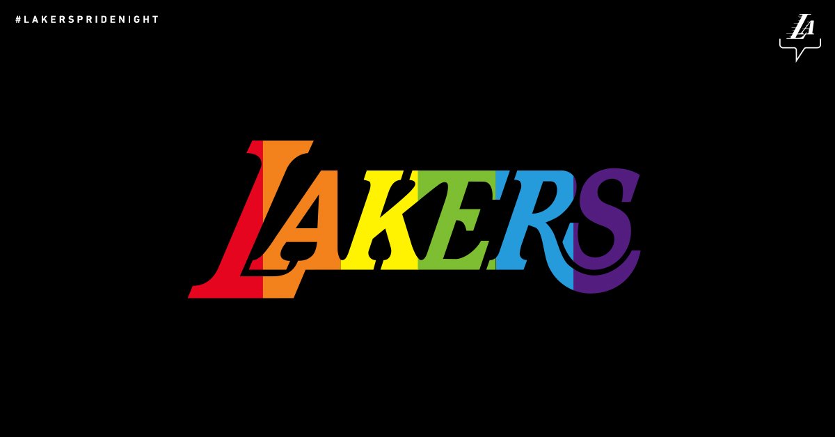 Lakers's tweet photo. We’re excited to announce that we will hold our first-ever Pride Night on Thursday, October 4 when the team plays the Sacramento Kings at STAPLES Center!!

Details: https://t.co/TgnLPBvjPH

#LakersPrideNight https://t.co/ASiuS6BWrc
