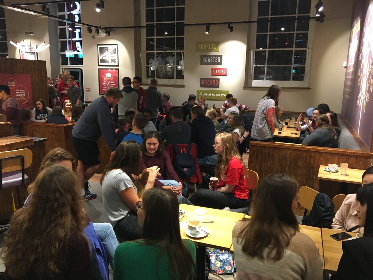 Standing room only at <a href="/CardiffUniCU/">CardiffUniCU</a>’s first Freshers event!! So fun to meet so many freshers this evening!! Can’t wait to see what God’s going to do in Cardiff this year!! 
#jemmatherelay #cunews