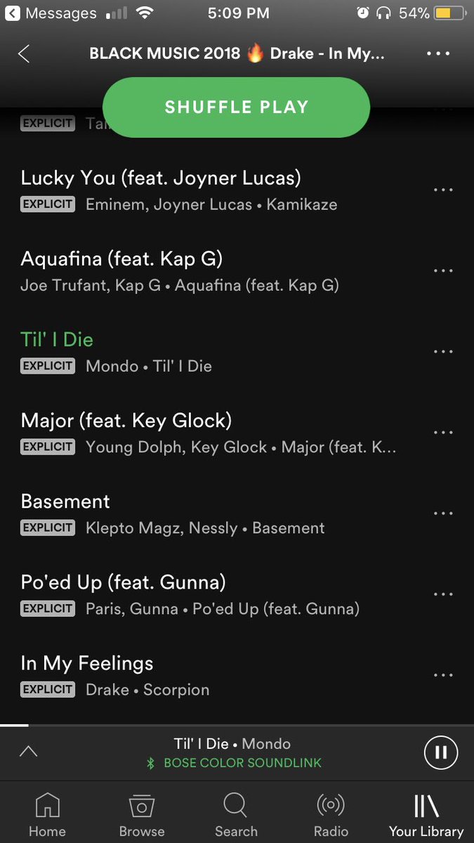 GldnCommunity's tweet photo. @MondoCantLose - Til’ I Die is looking very cozy next to some of the biggest songs out right now! #NewMusicFriday #NowPlaying https://t.co/ffa54bBcXd