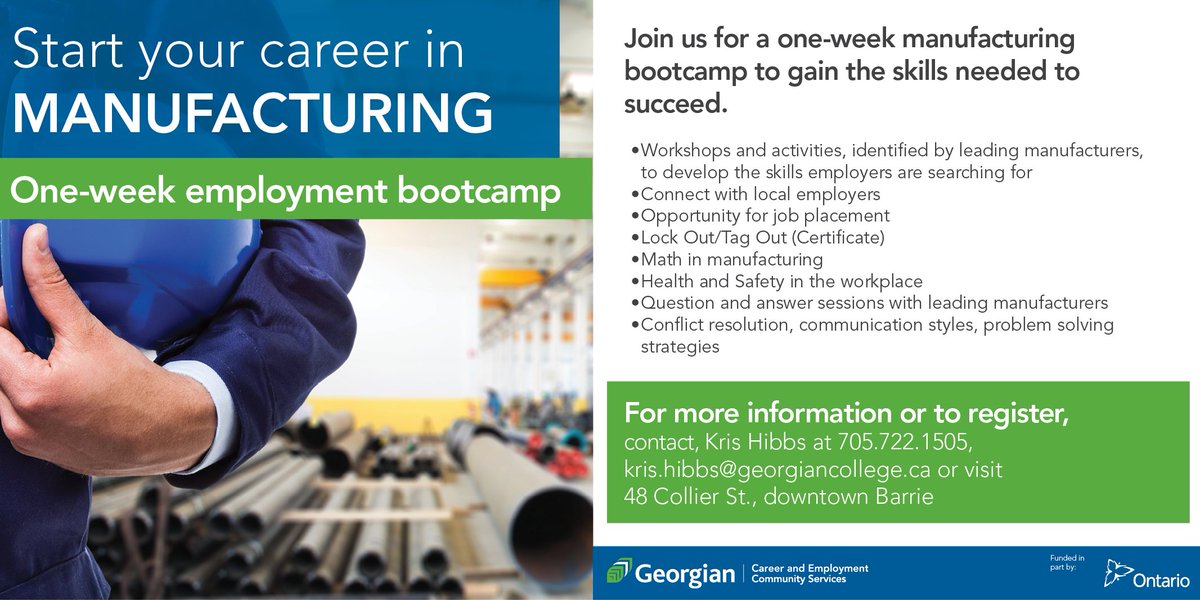 Did you know by 2025, it’s estimated that Canada’s skilled labour shortage will reach 1.2 million? Join us for a one-week bootcamp to get your career started in manufacturing!