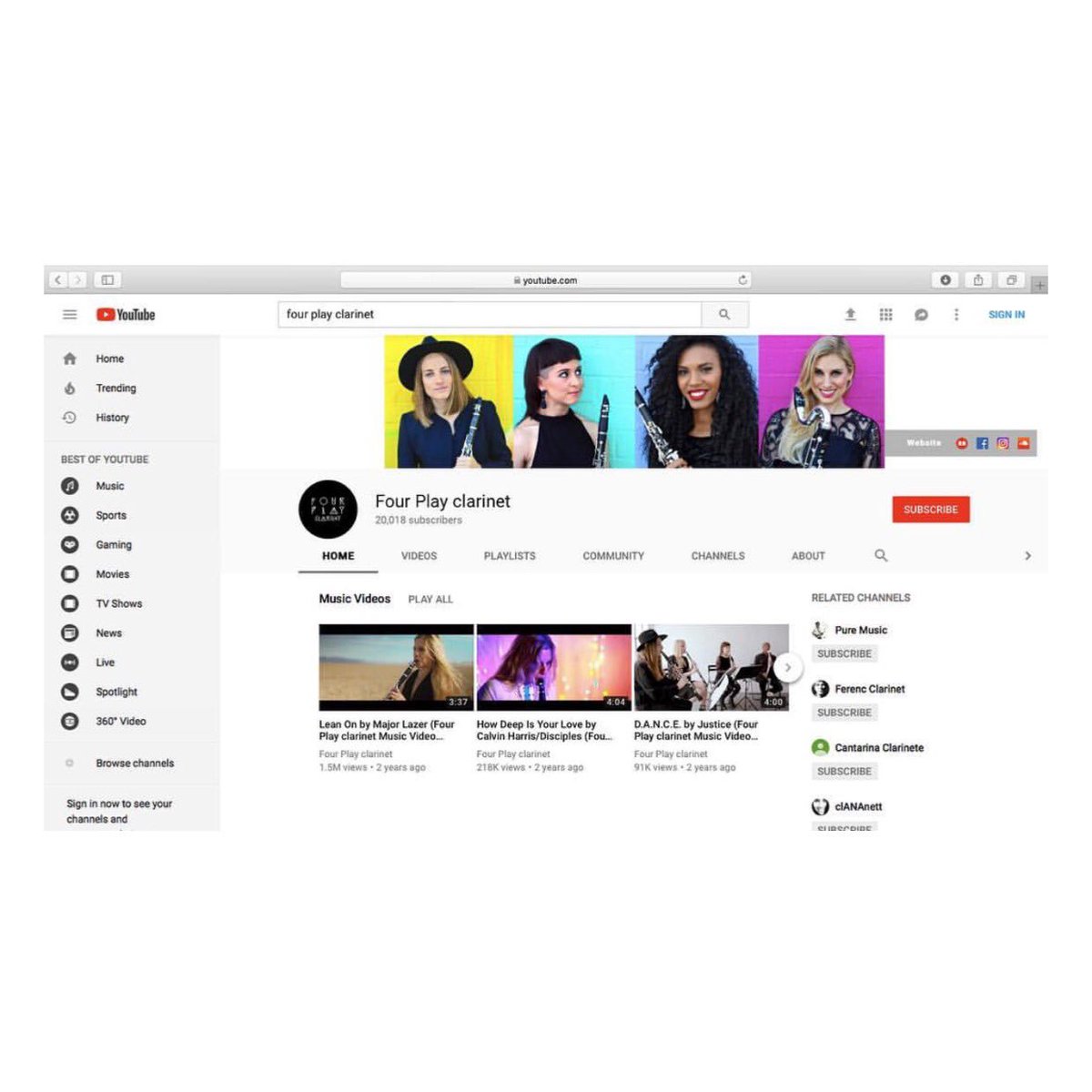 4playclarinet's tweet photo. Happy #FourPlayFriday everyone! Today, we reached 20,000 subs on our YouTube channel! 😱😱😱 🎉 HUGE thanks to everyone who’s subscribed, watched, and shared our content all over the interwebs — we wouldn’t be here without your support! ❤️ #fourplayclarinet #youtube #clarinet https://t.co/3zb6LJr7ZU