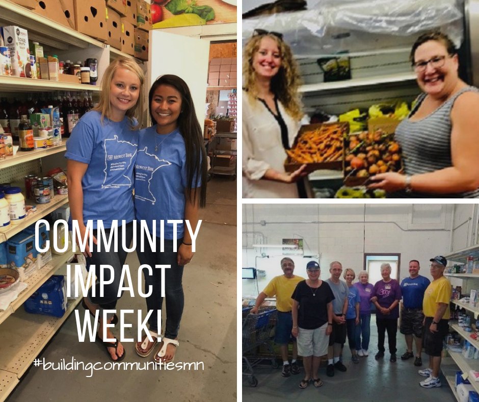 MidwestBank's tweet photo. Loved participating in @MinnBankers Community Impact Week. Our local food pantries are crucial to our communities. Proud to donate produce to #Barnesville Area Food Pantry &amp; have our #DetroitLakes staff volunteer at Becker County Food Pantry. #buildingcommunitiesmn #MidwestGives https://t.co/xT1EMhyG34