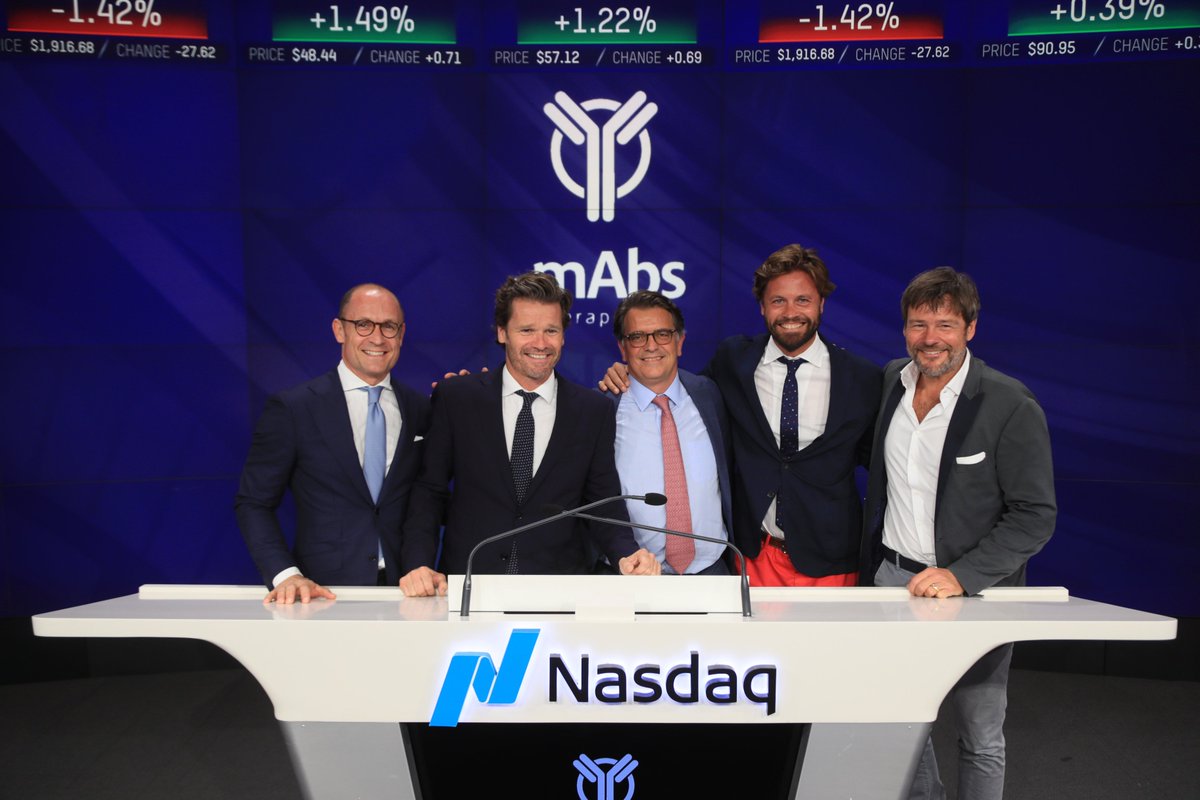 NasdaqExchange's tweet photo. We are here with #YmAbs Therapeutics to ring the Closing Bell in honor of its IPO today! Congratulations ‼️ $YMAB https://t.co/xqTMnwTl9E