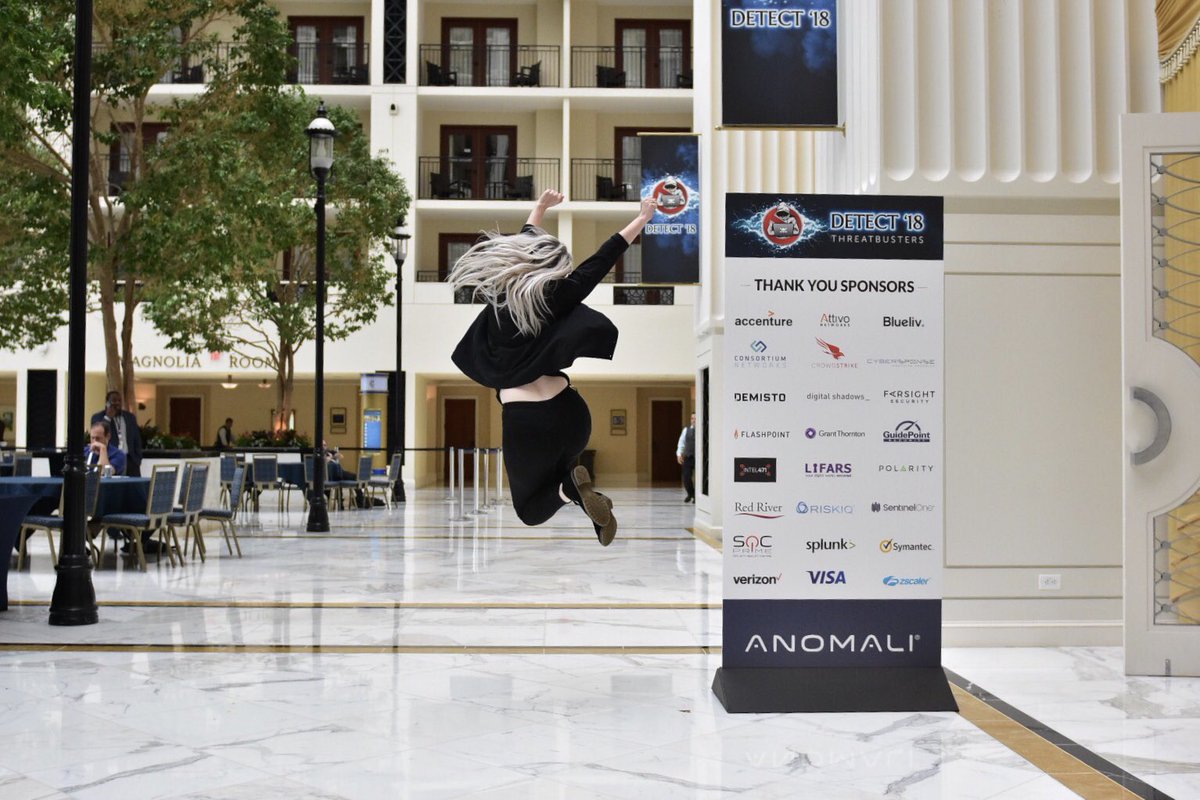 Anomali's tweet photo. Jumping for joy for the best Detect yet! Thank you to all of our sponsors for making it a monumental success! #Detect18 https://t.co/gujegjOzZd
