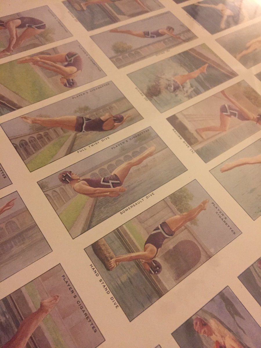 samwhiting2000's tweet image. Interesting proof sheet of the classic ‘Swimming, Diving &amp;amp; Lifesaving’ set - alas not by Ogden’s!!!... prepared by Player’s for overseas issue but it never made it #cigarettecard #tradingcard