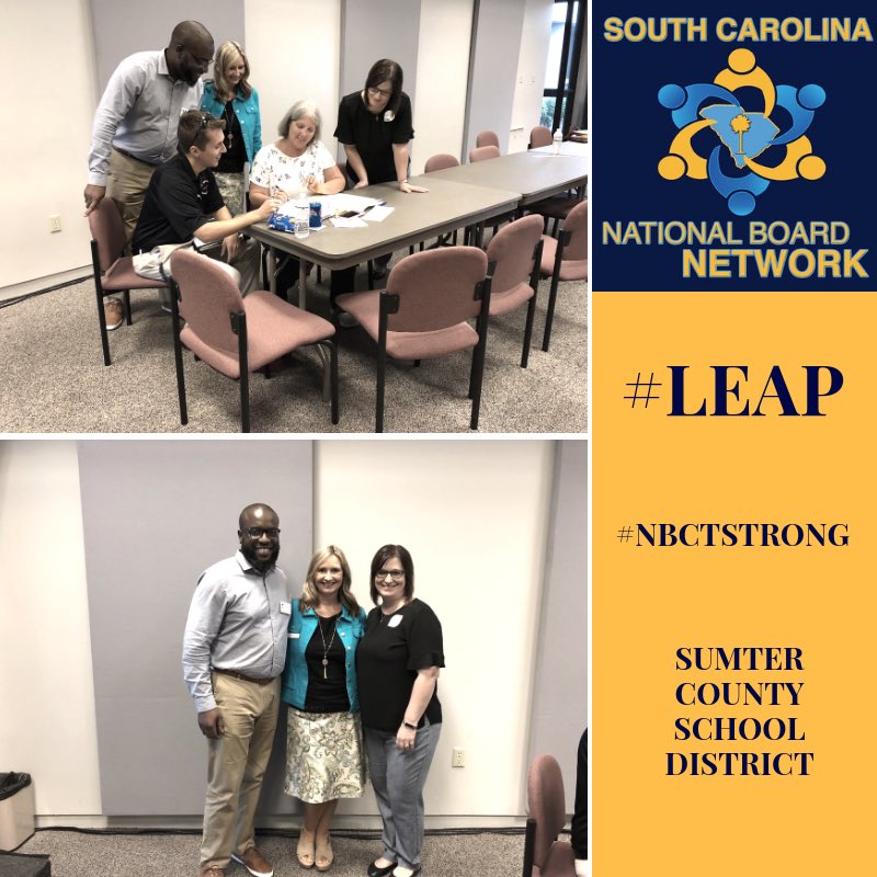 scnbctnetwork's tweet image. We are so happy that @SumterSCSchools has signed on to be a part of the (LEAP) Leading, Empowering, and Advocating for the Profession grant from the @WK_Kellogg_Fdn and @nbpts. We are excited to be working with this phenomenal school district! #nbctstrong #accomplishedteaching