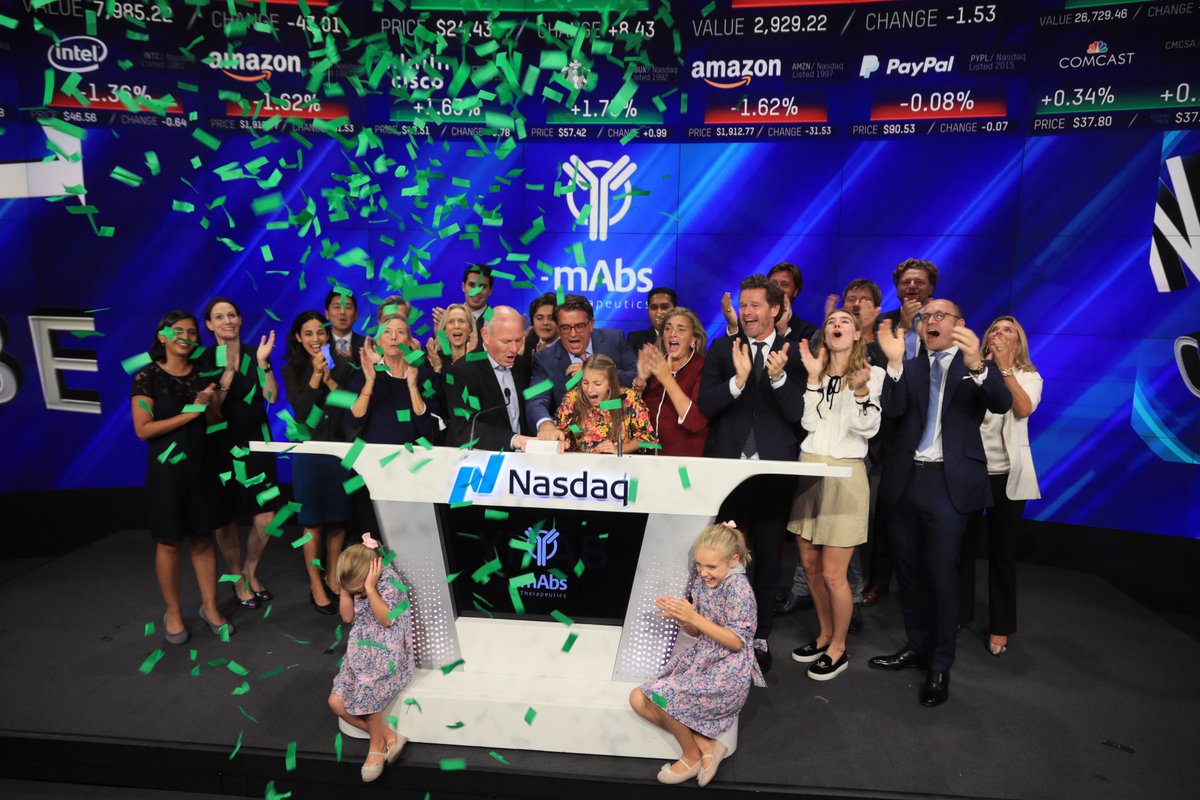 NasdaqExchange's tweet photo. 5 4 3 2 1 🎊🎊🎊🎊 The markets are closed for the day! Congratulations on your IPO #YmAbs Therapeutics. Welcome to the @Nasdaq family. 🤝 https://t.co/mDvqsG3KuZ