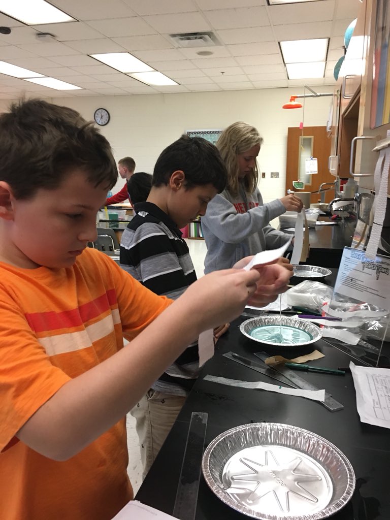 HpmsKil's tweet photo. Water Olympics! We put our vocabulary into action! Cohesion, adhesion, surface tension, capillary action, solvents, solutions, and surfactants. They found them all! @HPMS_Official #feeltheTHUNDER https://t.co/KdynaX9iKh
