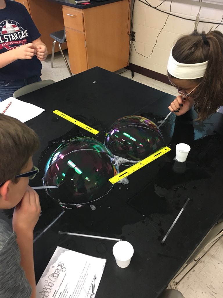HpmsKil's tweet photo. Water Olympics! We put our vocabulary into action! Cohesion, adhesion, surface tension, capillary action, solvents, solutions, and surfactants. They found them all! @HPMS_Official #feeltheTHUNDER https://t.co/KdynaX9iKh
