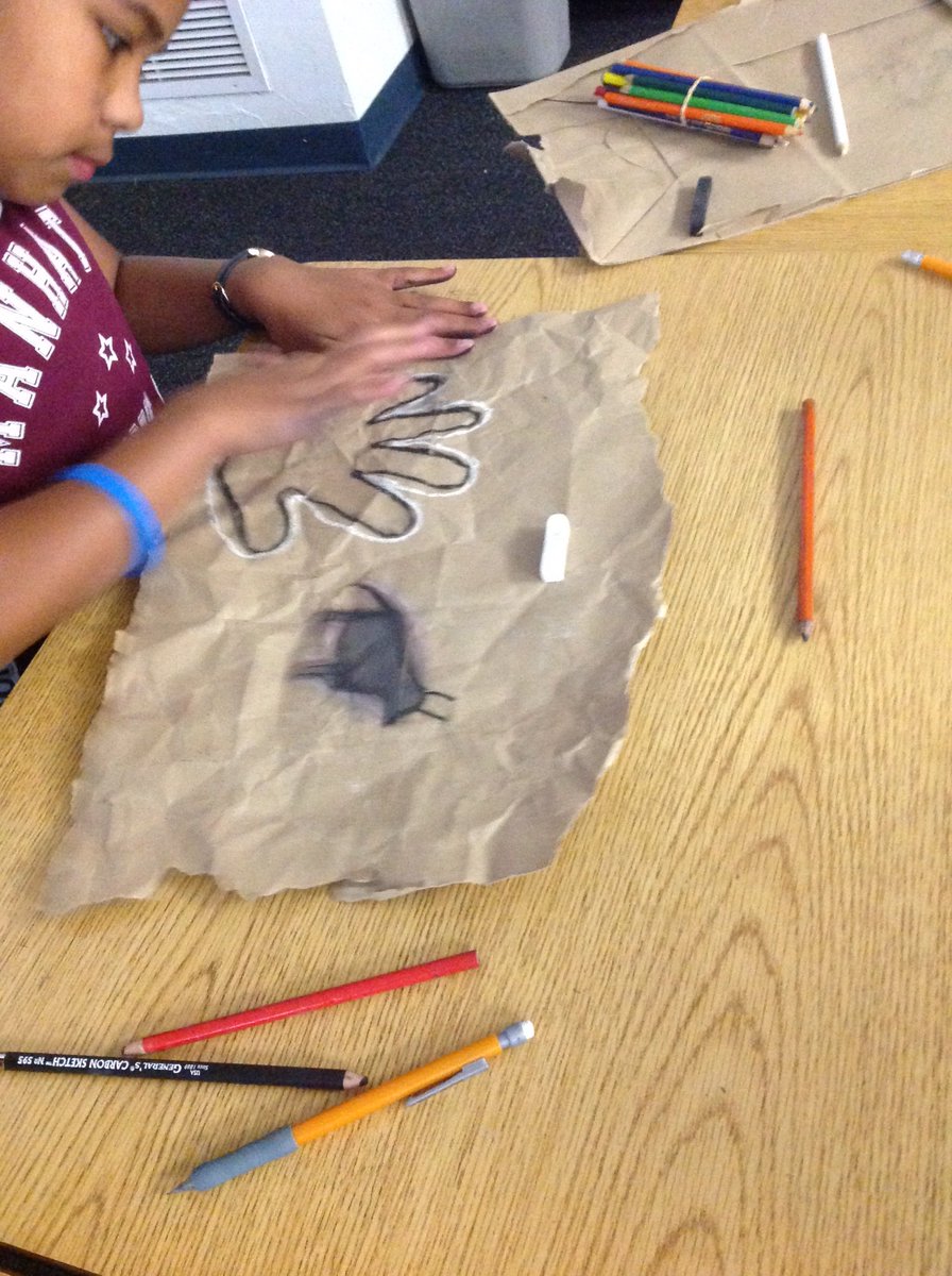 FIMS_Wildcats's tweet photo. Personalized caveman paintings, as we study early civilizations in #socialstudies. #History #MrsFordsClass #6thGrade https://t.co/ZJN3Qy3Zp5