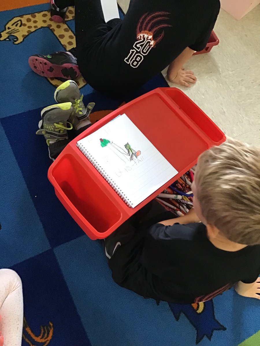 KristinWenum's tweet photo. Kindergarteners working hard on a fall journal page! #ssdtigers https://t.co/eUYbabxn2N