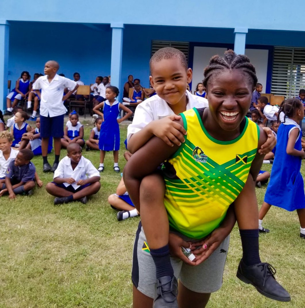 RugbyAmericasN's tweet photo. These smiles say it all.

Thanks to @Jamaica_Rugby for taking the time to introduce the game to the students of St. Gabriel's School ahead of #RAN7s this weekend!

Read more about the Croc's Thursday stop in Bridgetown >>> https://t.co/griW5v6rYV https://t.co/ousihKZ57n