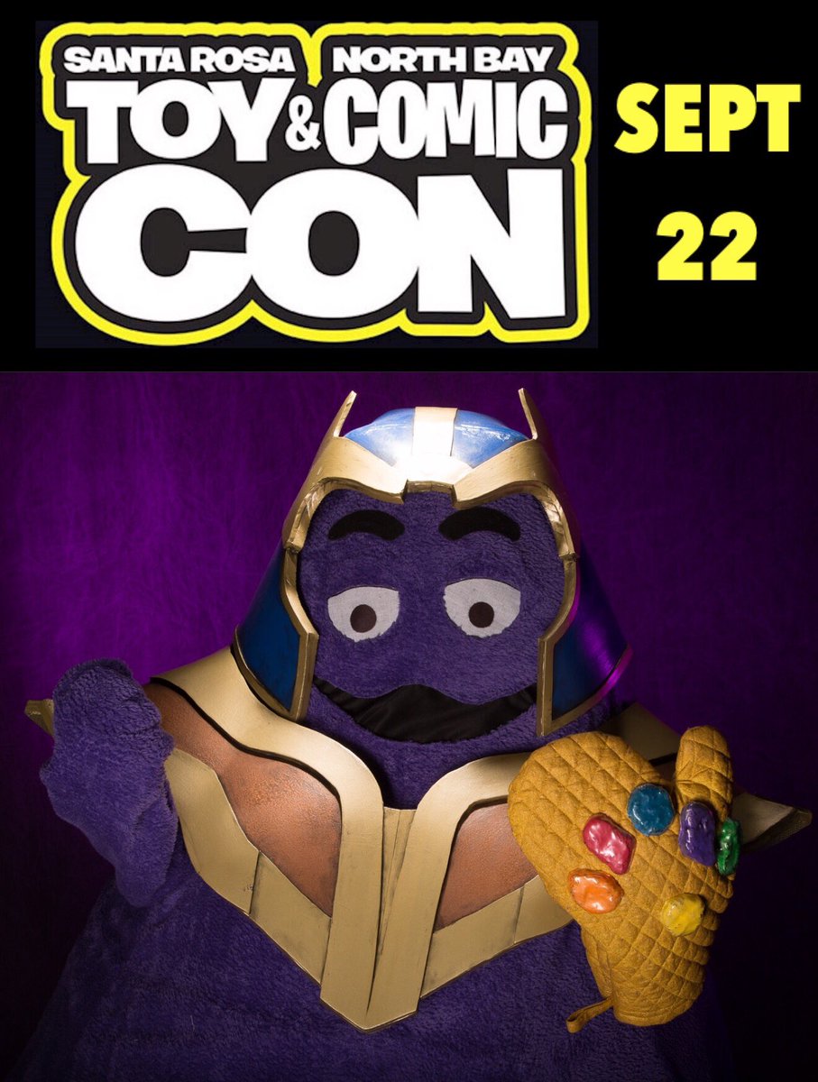 BananaSteveCos's tweet photo. See ya tomorrow before you get snapped away. 😧😈 I’ll be at @kittiecosplay’s booth, so let’s take some pictures! And if you 💜 this photo, also stop by &amp; see @HeroicImaging at Santa Rosa Toy &amp; Comic Con. 

#Grimos #McVengers https://t.co/9mA0S4yDXh