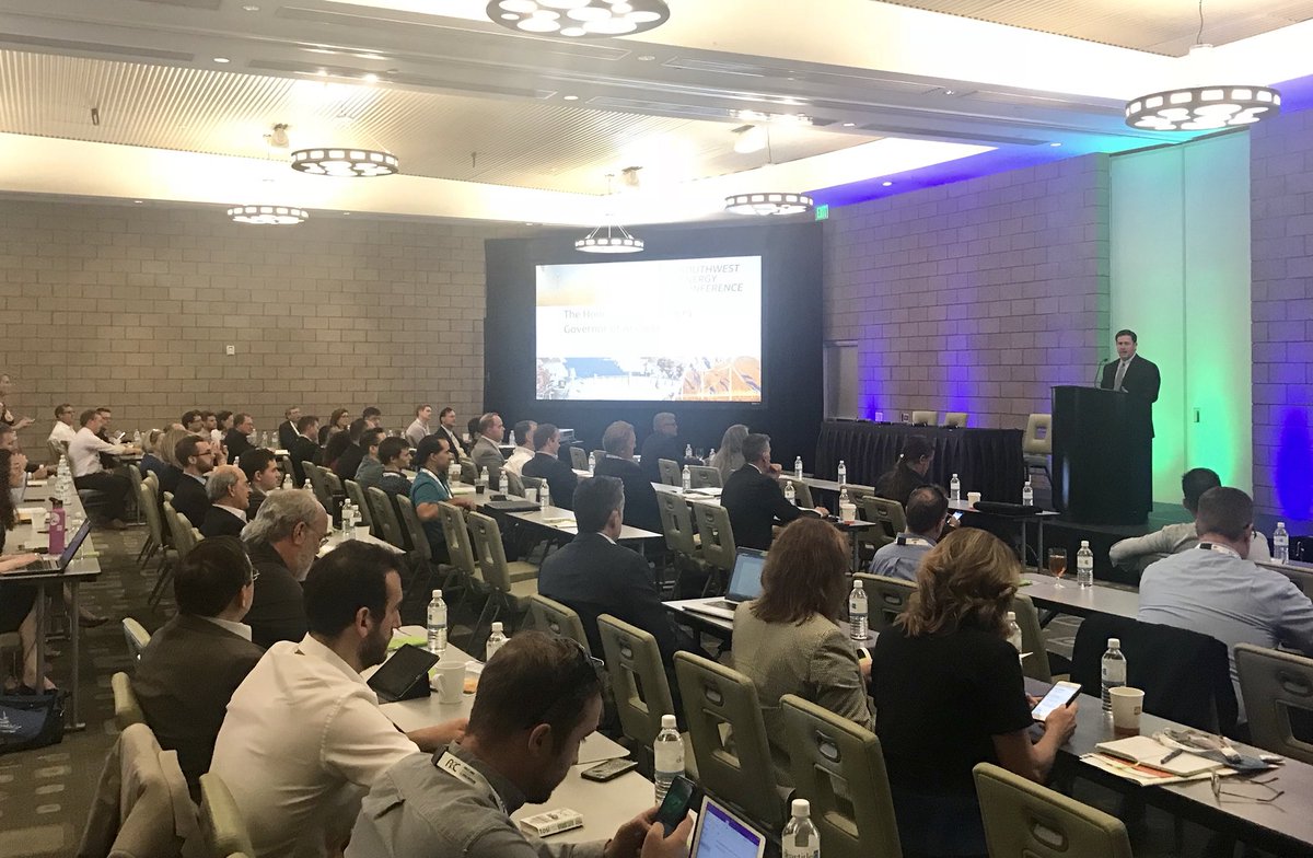 DougDucey's tweet photo. Many thanks for having me at the #SWEnergy18 Conference today. As we look to the future, we must embrace innovative energy policies and new technologies to ensure a prosperous, vibrant #Arizona. https://t.co/gsdJGDIUFq