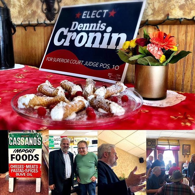 CroninForJudge's tweet photo. Some photos from our “Cannolis with the Cronins” event this week. Thank you @cassanositalianmarket for having us. The cannolis were delizioso! https://t.co/f8s16mntuK https://t.co/SAt2OKWKGc