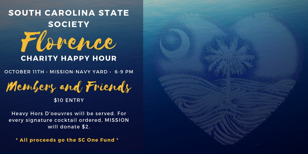 #SCinDC gives back to those affected by hurricane FLORENCE. Mark your calendars and please join us → scstatesociety.com/events