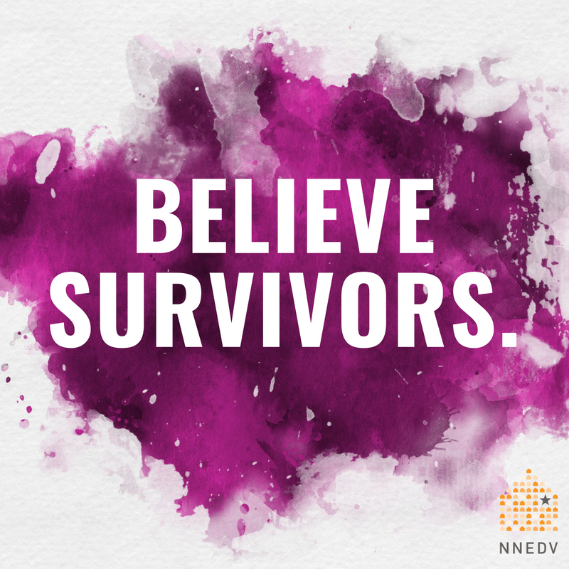 nnedv's tweet photo. To all survivors: How, when, where, and with whom you share your story is your choice. Whether you're sharing #WhyIDidntReport - or not - we stand with you - today. and. every. single. day. 💜 https://t.co/ksx5FuW0g5