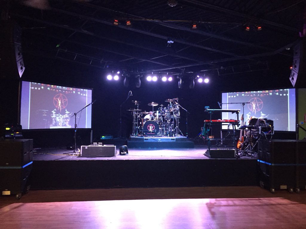 RushTributeProj's tweet photo. The Rush Tribute Project is setup and ready for 9pm show tonight @ The Venue in Cincinnati https://t.co/fwVIrzTrKR
