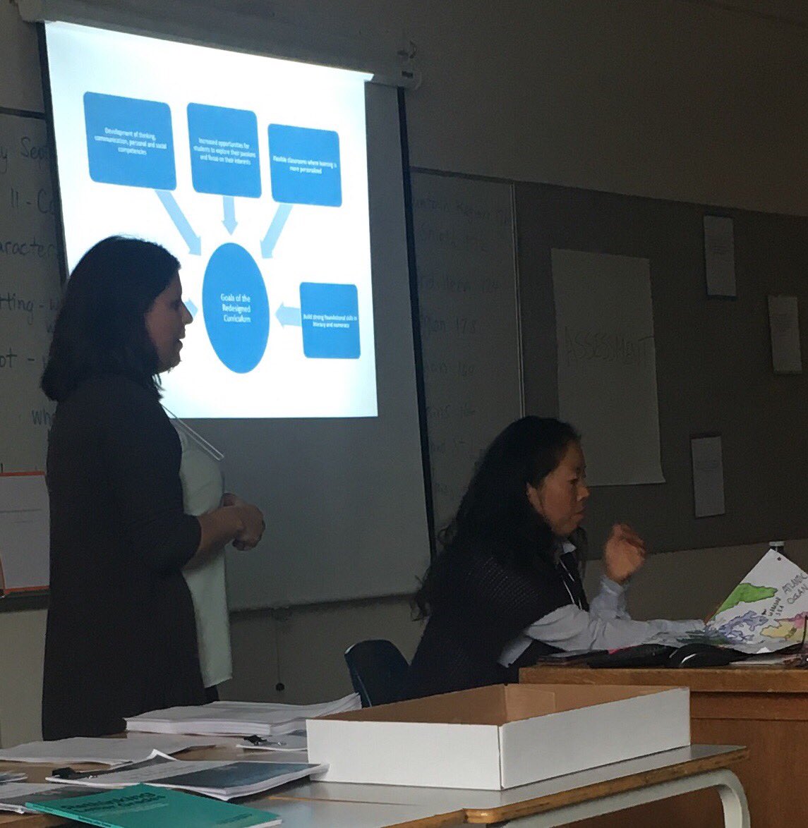 mrjtyler's tweet photo. @tltrieu @SoniaMaglio1 sharing their experience and expertise. Helping us to improve how we communicate student learning. #newwestlearns #sd40ciday https://t.co/z2zeUzstcs