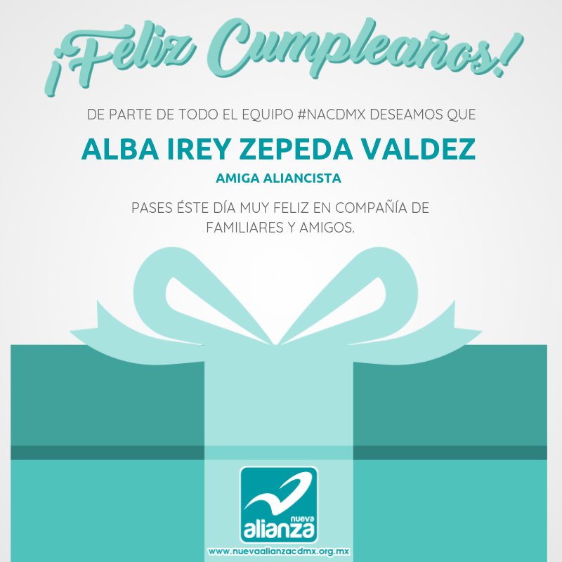 ¡Feliz cumpleaños Alba Irey Zepeda Valdez 🎂! Que sea un día muy especial, rodeada de tus seres queridos. 😊